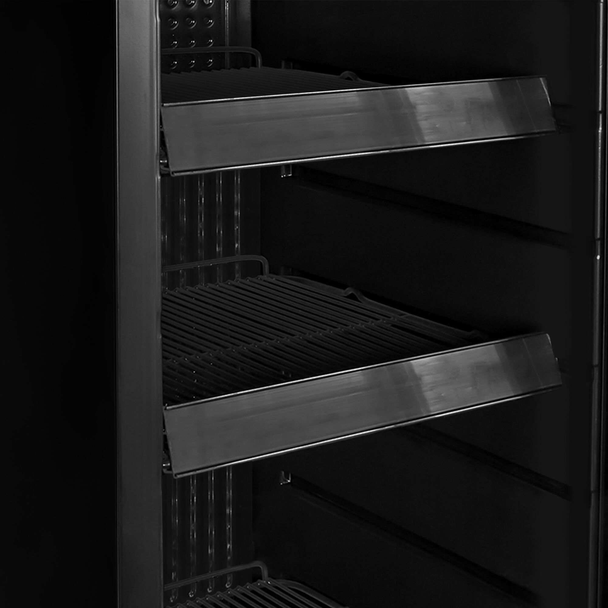 Frigorifero con porta in vetro 220 litri Full Black officina