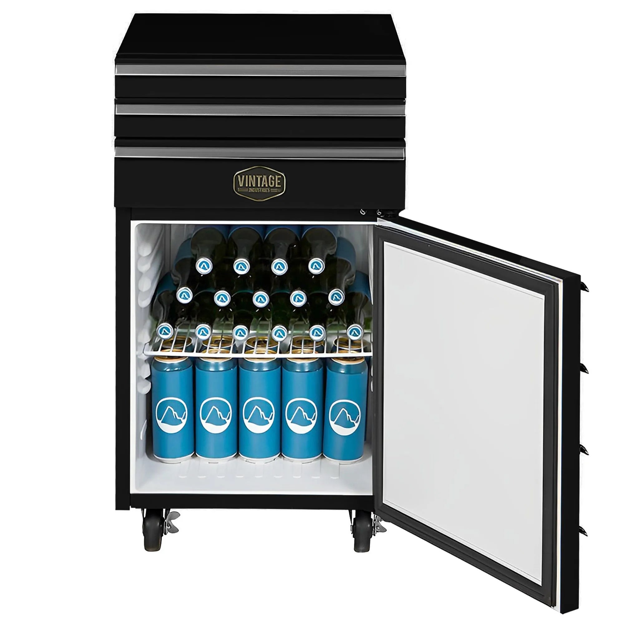 Carrello Vintage Frigorifero 50lt. 3 cassettiFull Black