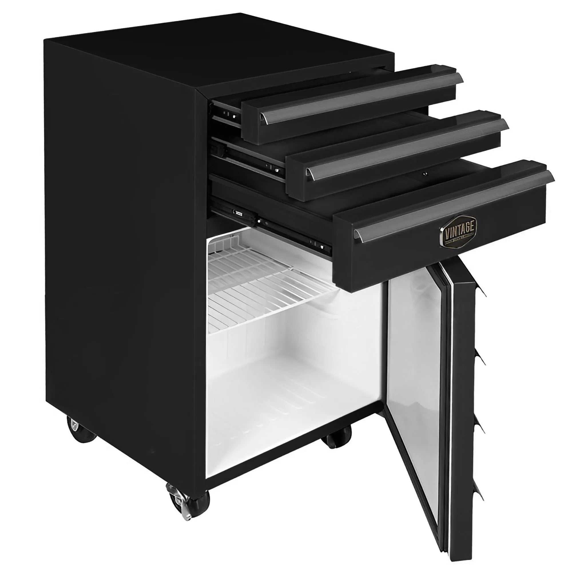 Carrello Vintage Frigorifero 50lt. 3 cassettiFull Black