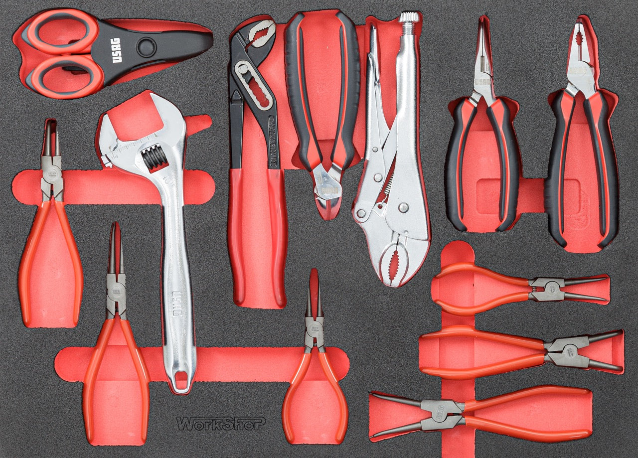 Arredo Officina Workshopitaly MPS 12 legno 2,64mt. Total Black + set 267 utensili Usag PRO