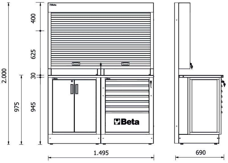 Combinazione arredo officina RSC50 2.0 Beta RSC50 2.0 B