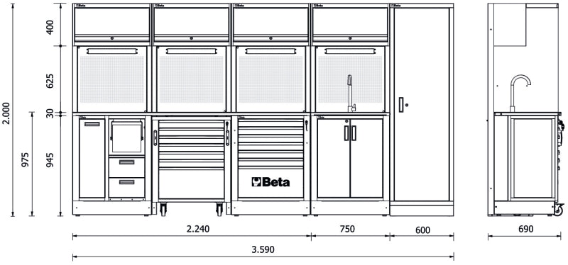 Combinazione arredo officina RSC50 2.0 Beta RSC50 2.0 H