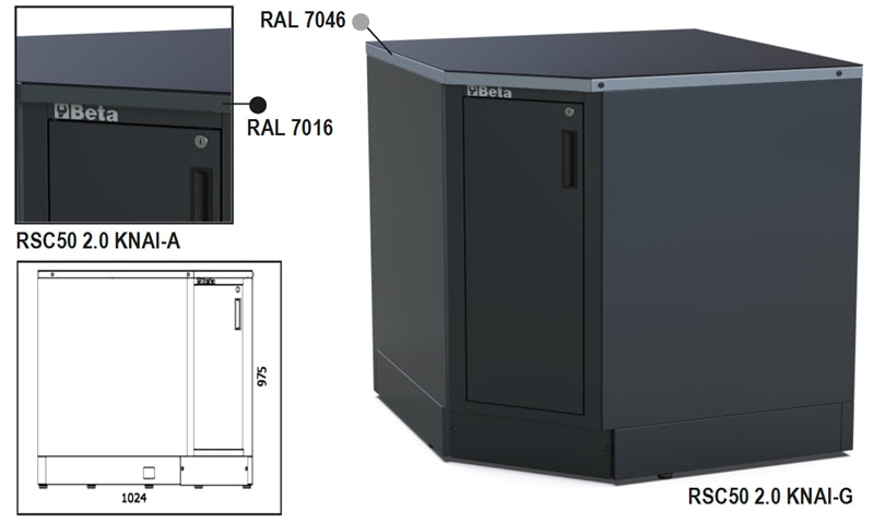 Modulo inferiore angolare per arredo officina RSC50 2.0 Beta RSC50 2.0 KNAI
