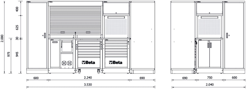 Combinazione arredo officina RSC50 2.0 Beta RSC50 2.0 L
