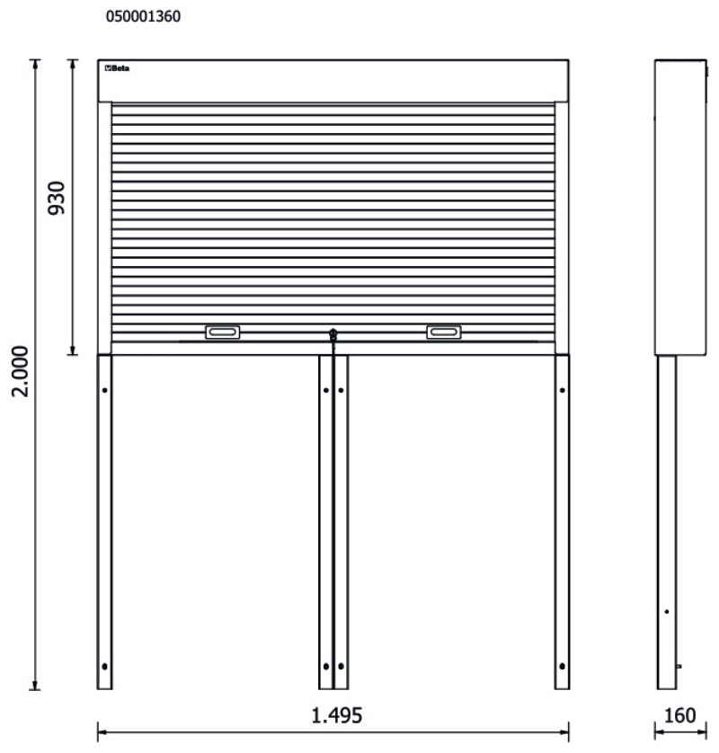 Parete portautensili con tapparella per arredo officina RSC50 2.0 Beta RSC50 2.0 PS