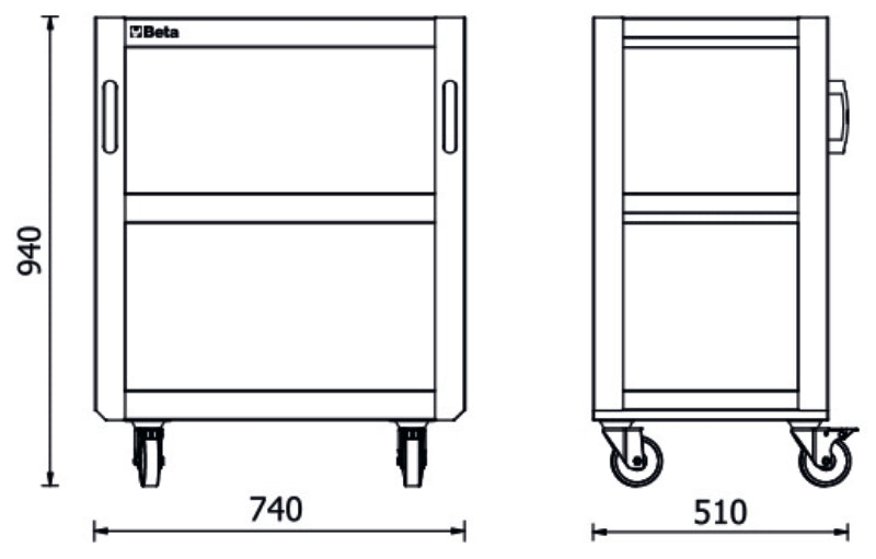 Carrello a 3 ripiani per arredo officina RSC50 2.0 Beta RSC50 2.0 T3