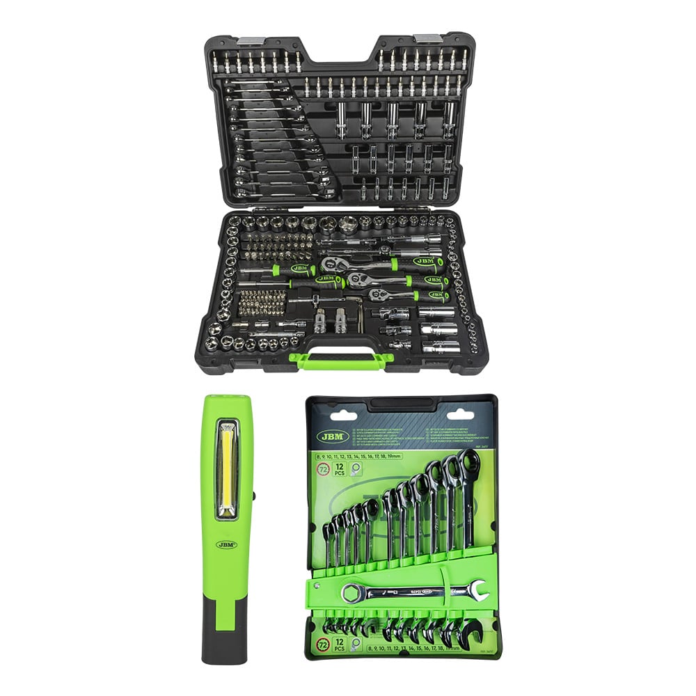 KIT DI ATTREZZI DA 216 PEZZI 54045 + 54117 + 54123 JBM SERIE 430