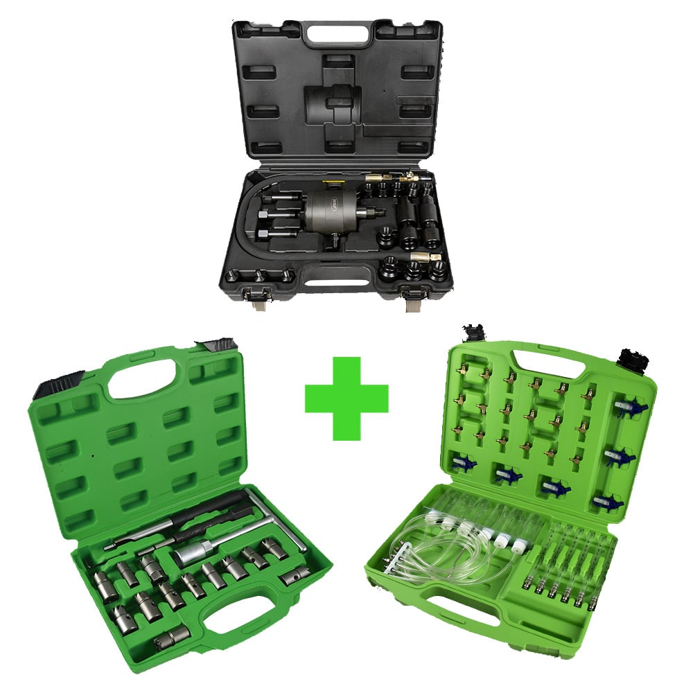 ESTRATTORE PNEUMATICO INIETTORI 54186 + SET SMERIGLIATORE INIETTORI 52813 + TESTER 51493 JBM