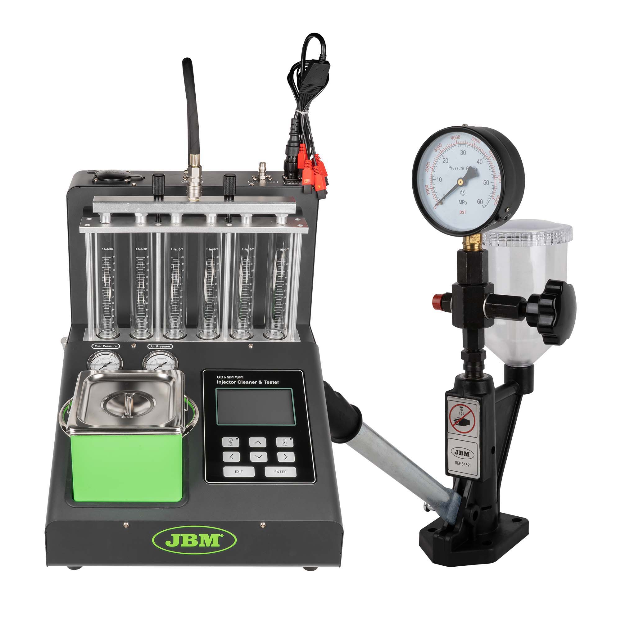 54391 TESTER UGELLI PER INIETTORI DIESEL + 54392 PULITORE E TESTER PER INIETTORI GDI / EFI JBM SERIE474