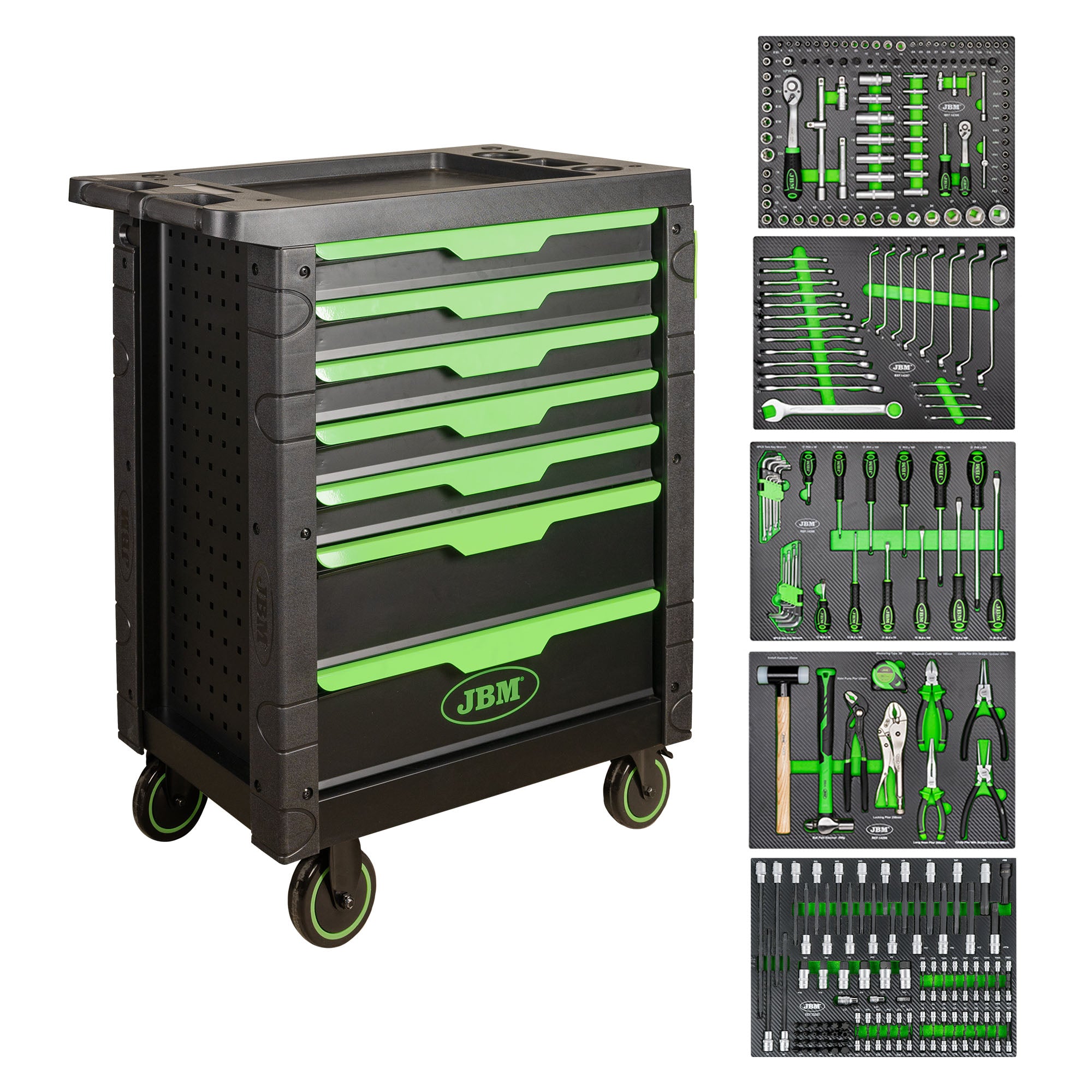 CARRELLO A 7 CASSETTI CON ASSORTIMENTO DI 276 PEZZI JBM SERIE489