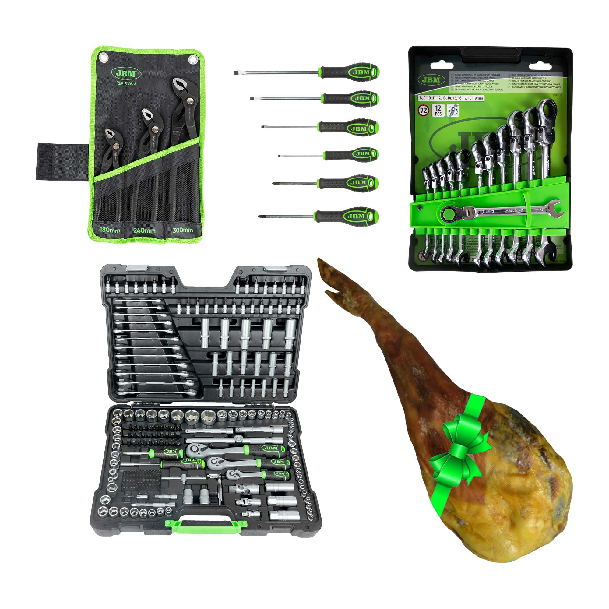 SET DI 12 CHIAVI + 54045 VALIGETTA DI UTENSILI DA 216 PEZZI + 53483 SET DI 3 PINZE + 54070+ 51318 JBM SERIE536