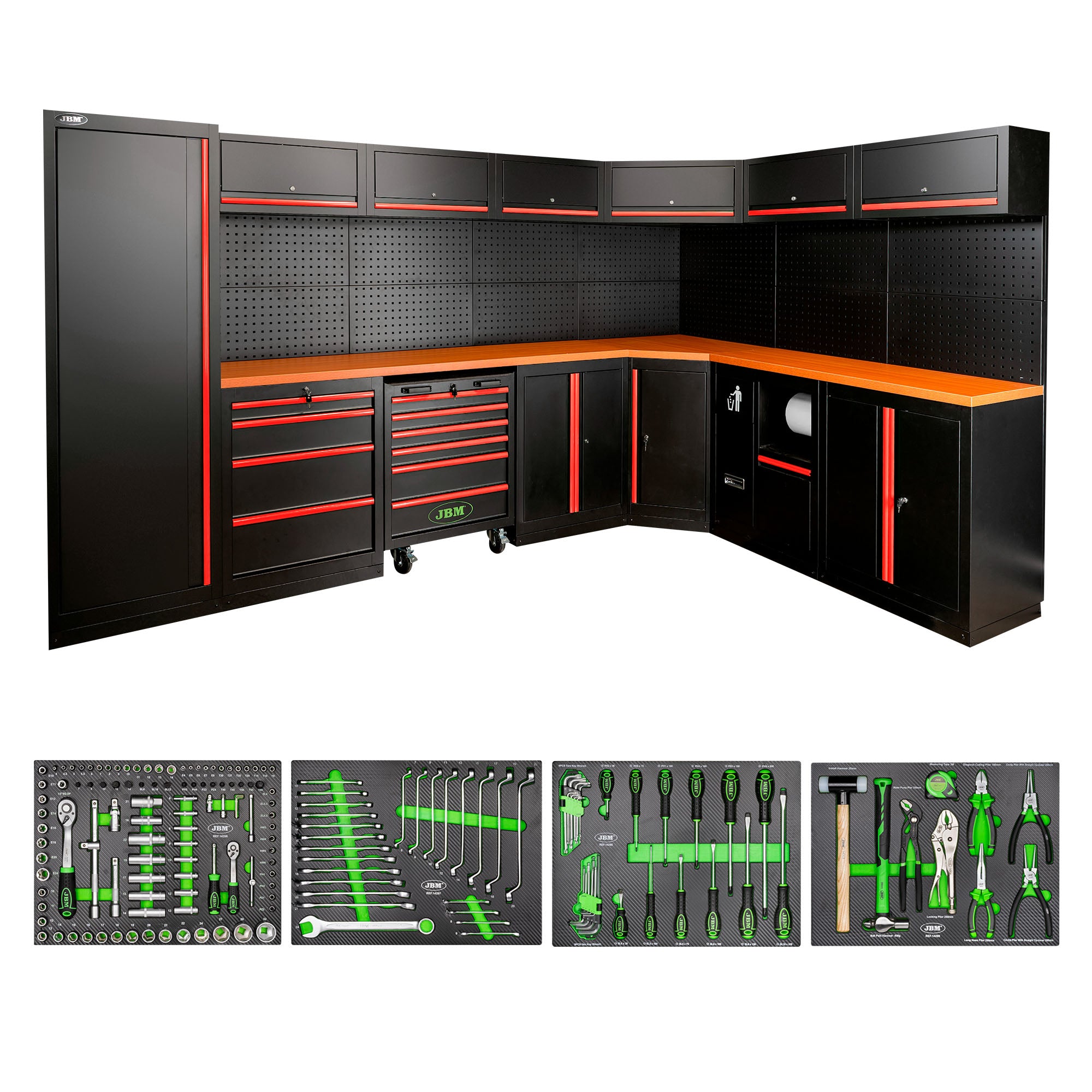 SET DI MOBILI MODULARI (43 PEZZI) - ROSSO SERIE565R JBM