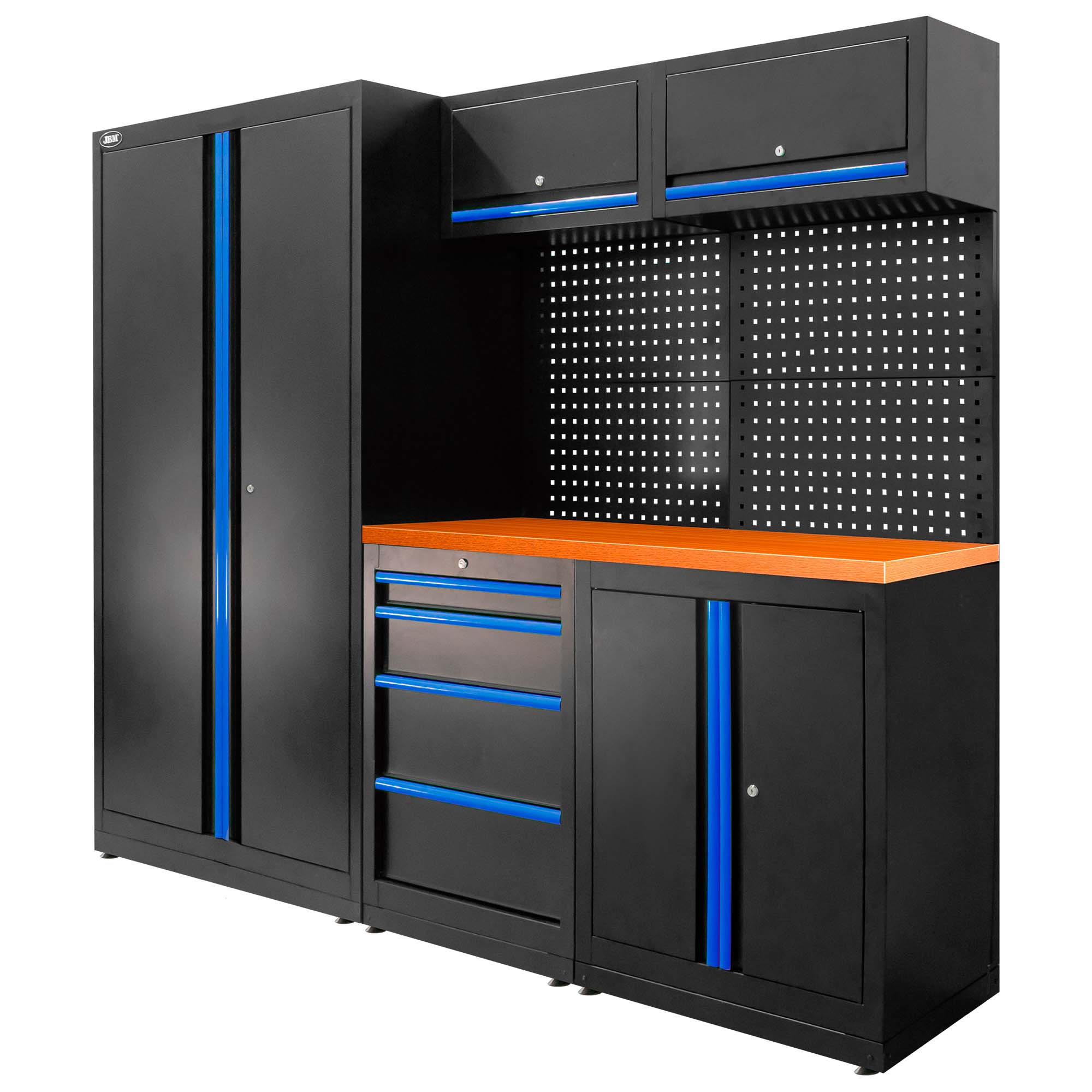 SET DI MOBILI MODULARI (13 PZ) - SET CON ARMADIO A DUE ANTE (REF.18105) - BLU SERIE579B JBM