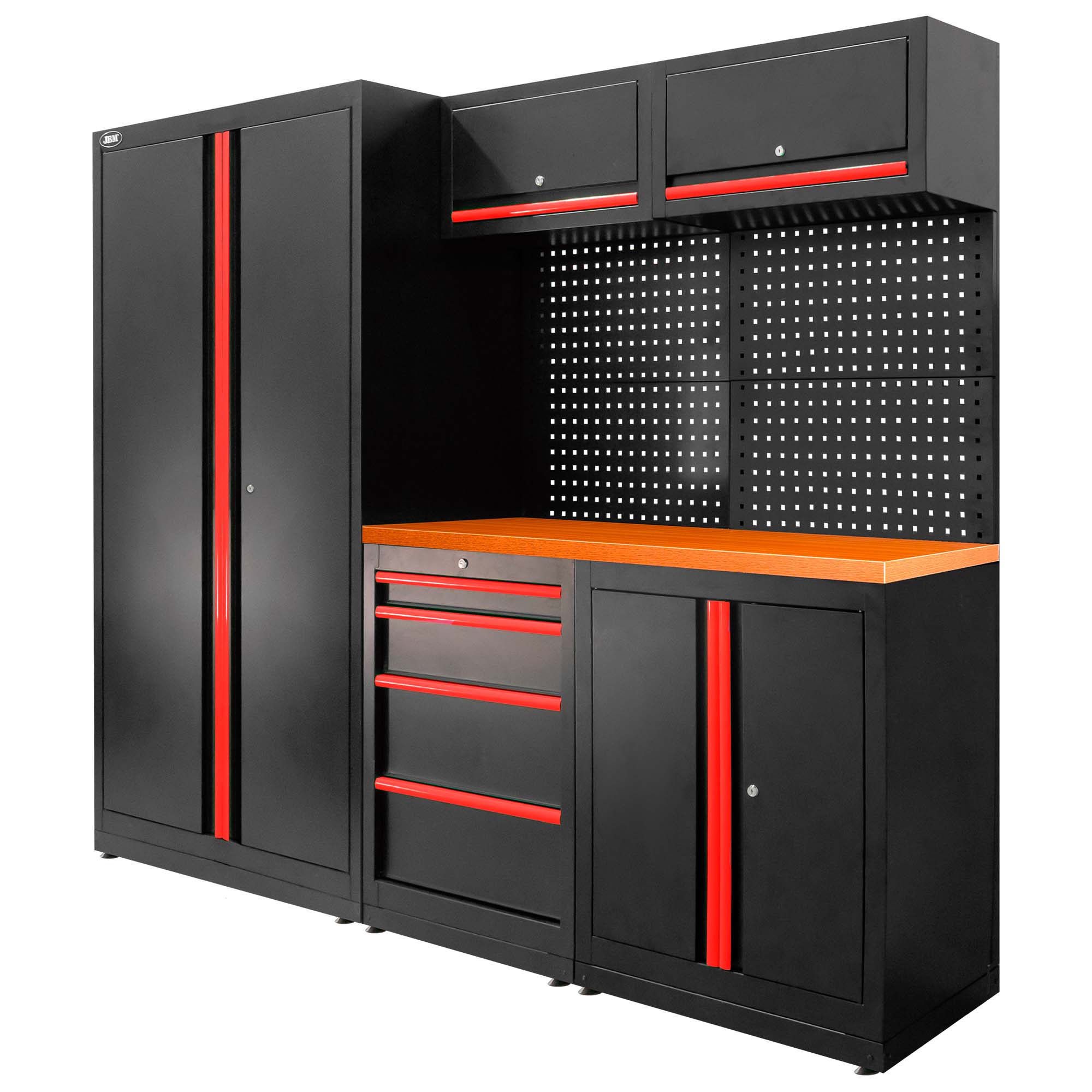 SET DI MOBILI MODULARI (13 PZ) - SET CON ARMADIO A DUE ANTE (REF.18105) - ROSSO SERIE579R JBM