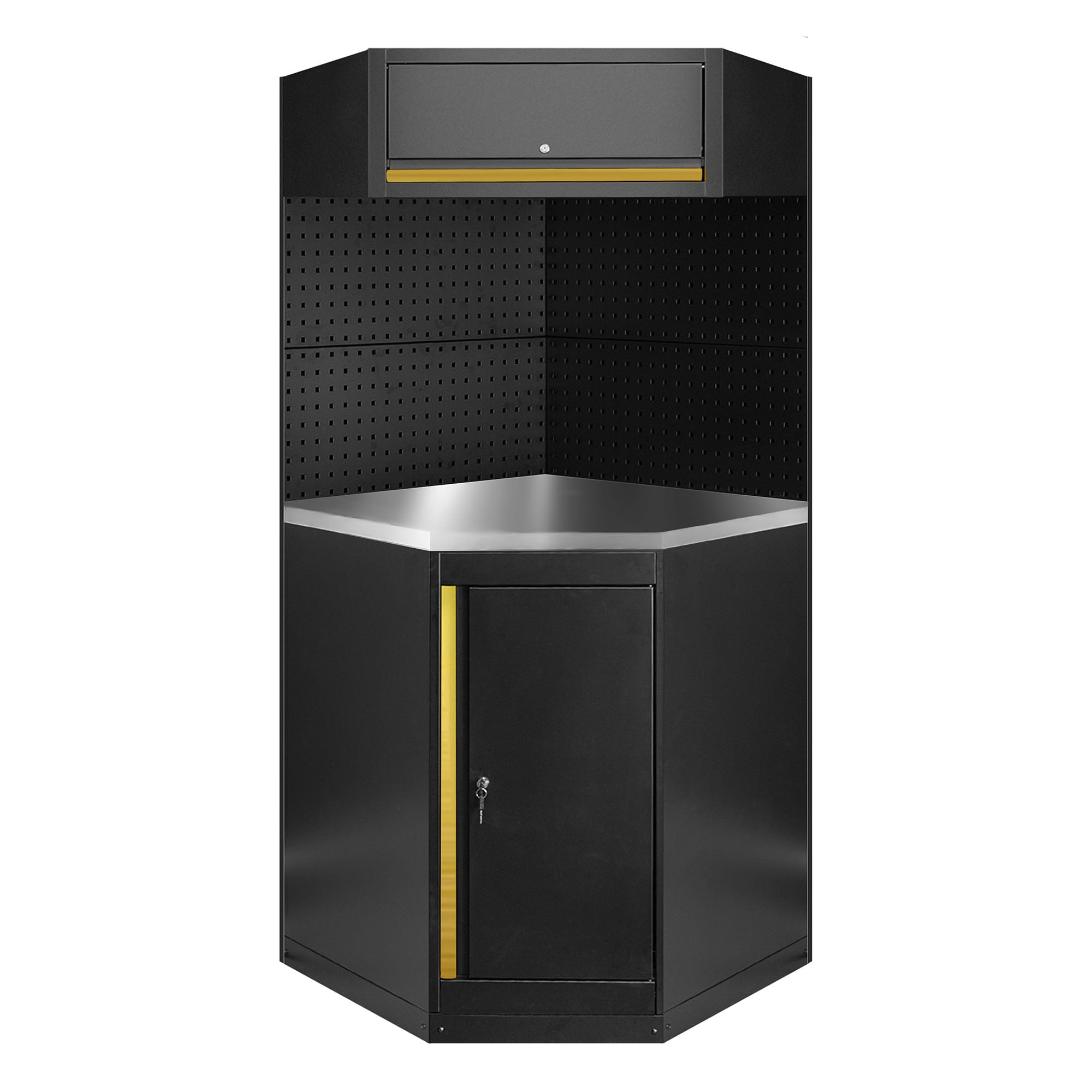 Angolo Arredo Garage Officina JBM  ESTENSIONE profili oro PIANO INOX