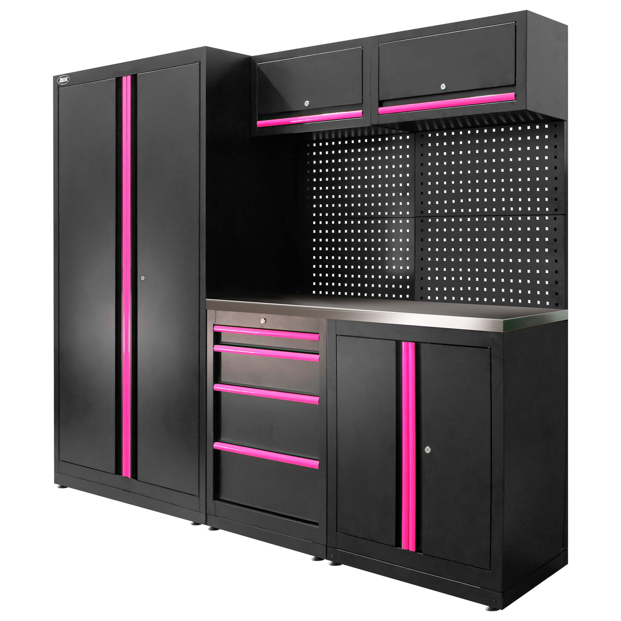 SET DI MOBILI MODULARI (13 PZ) - SET CON ARMADIO A DUE ANTE (REF.18105) - ROSA SERIE595P JBM
