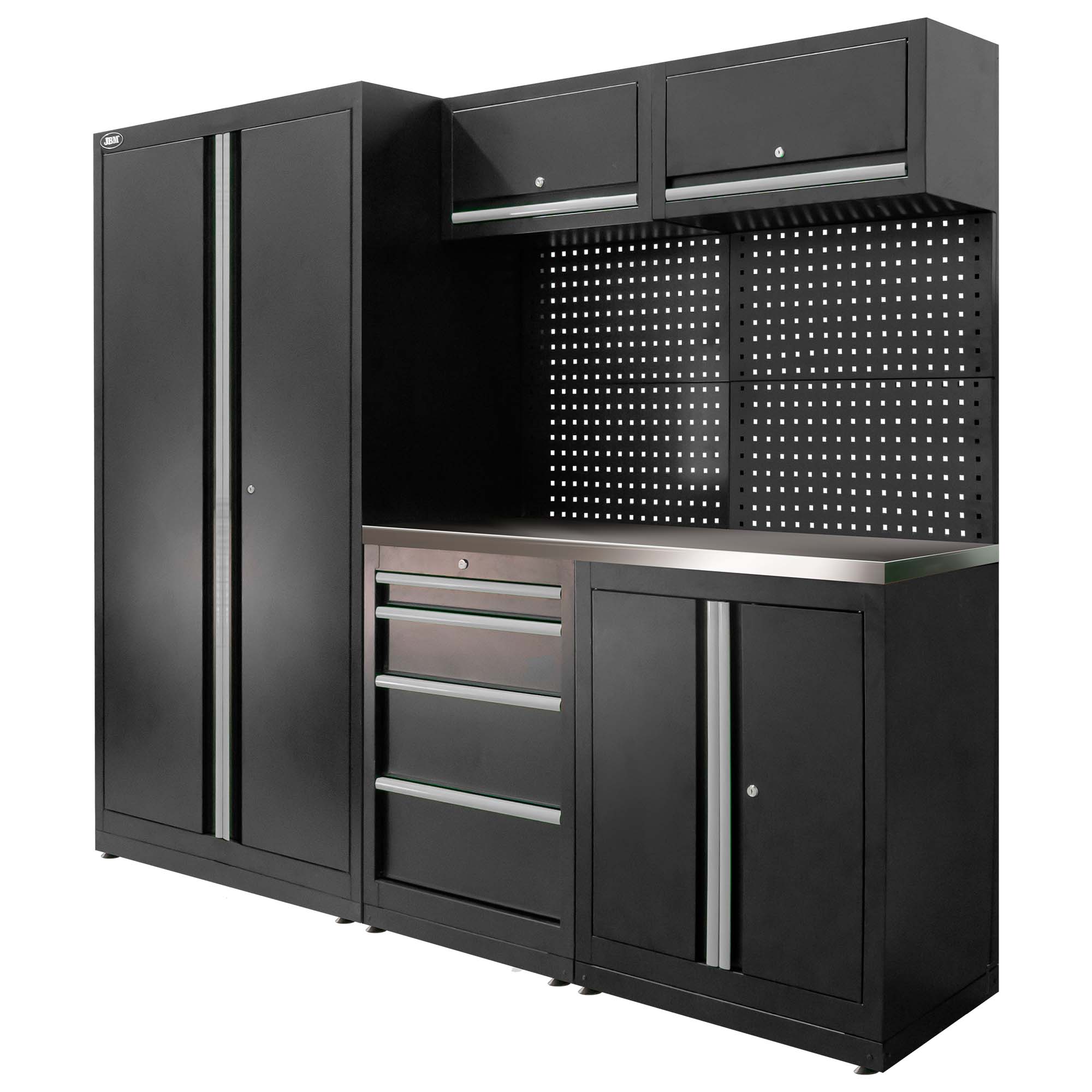 SET DI MOBILI MODULARI (13 PZ) - SET CON ARMADIO A DUE ANTE (REF.18105) - ARGENTO SERIE595S JBM