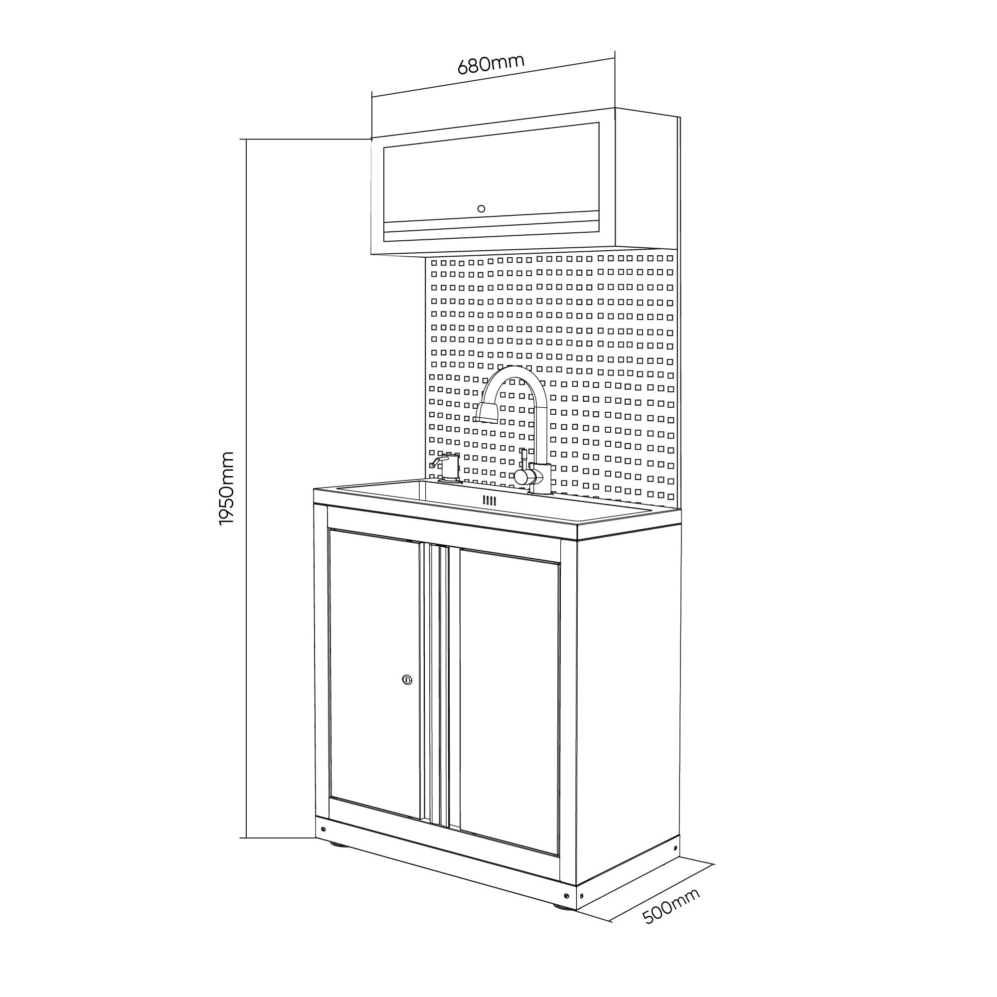 SET DI MOBILI MODULARI (6 PZ) – ESTENSIONE ARMADIO CON LAVANDINO (RIF.18103) SERIE596 JBM