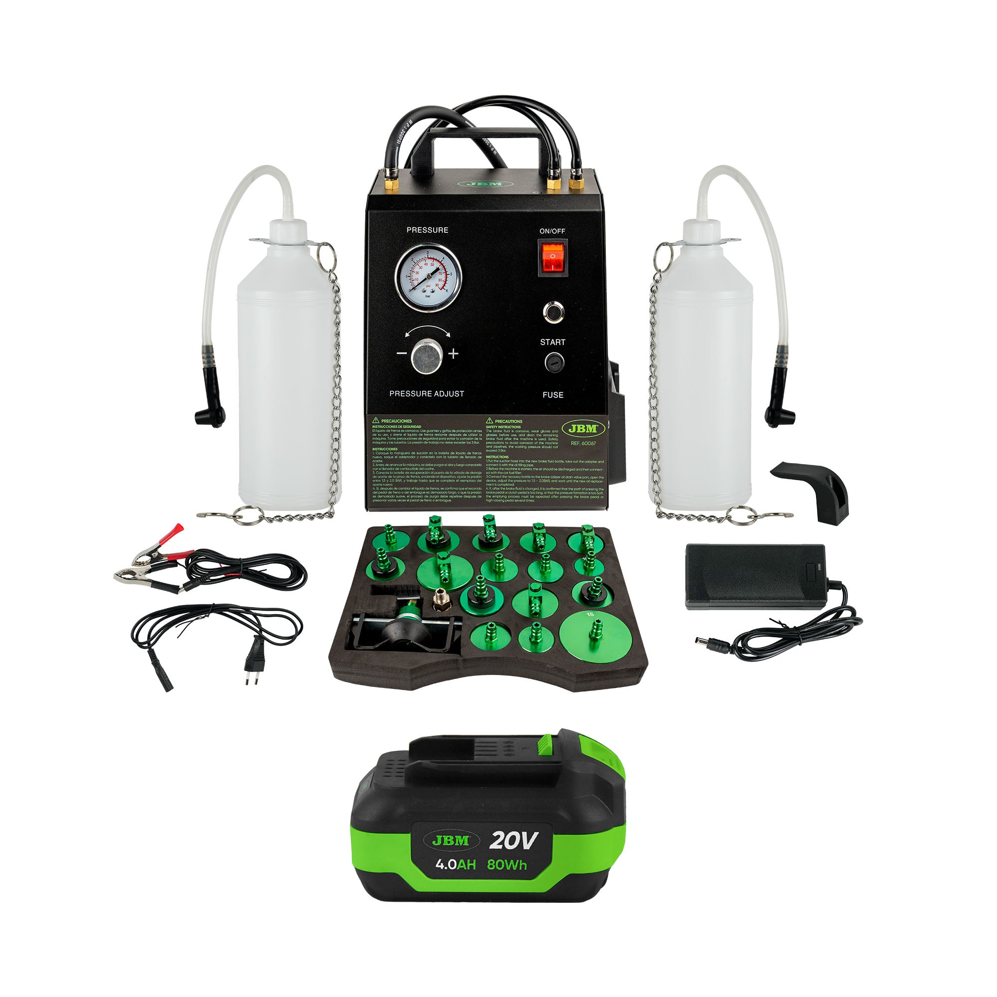 60067 SPURGATORE FRENI ELETTRICO A BATTERIA + 60013 BATTERIA AGLI IONI DI LITIO DA 4.0 AH JBM SERIE608