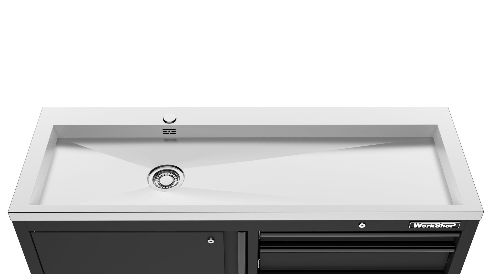 Mobile Officina Workshopitaly MPS multi funzione, lavello largo, piano di appoggio INOX