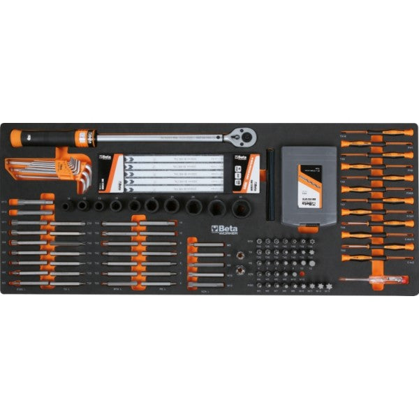 Cassettiera mobile con nove cassetti, con sistema antiribaltamento, modello lungo, e assortimento di 716 utensili Beta BW 2400S XL9/E-XXL