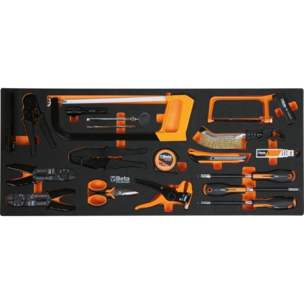 Cassettiera mobile con nove cassetti, con sistema antiribaltamento, modello lungo, e assortimento di 716 utensili Beta BW 2400S XL9/E-XXL