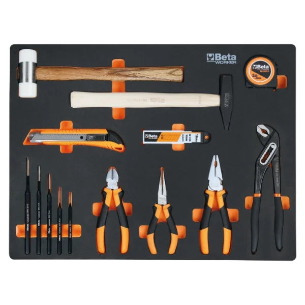 Combinazione arredo officina C45PRO 2.0 B7X con assortimento di 196 utensili universali Beta Worker C45PRO 2.0 B7X/196UT