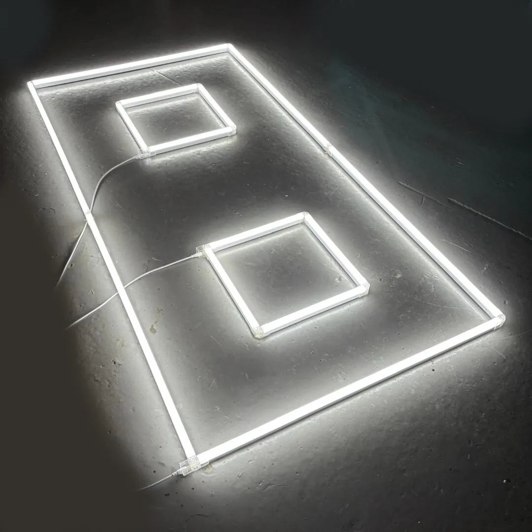 Plafoniera a led 2 quadrati + cornice 2,4M x 1,2M 120W 6500K