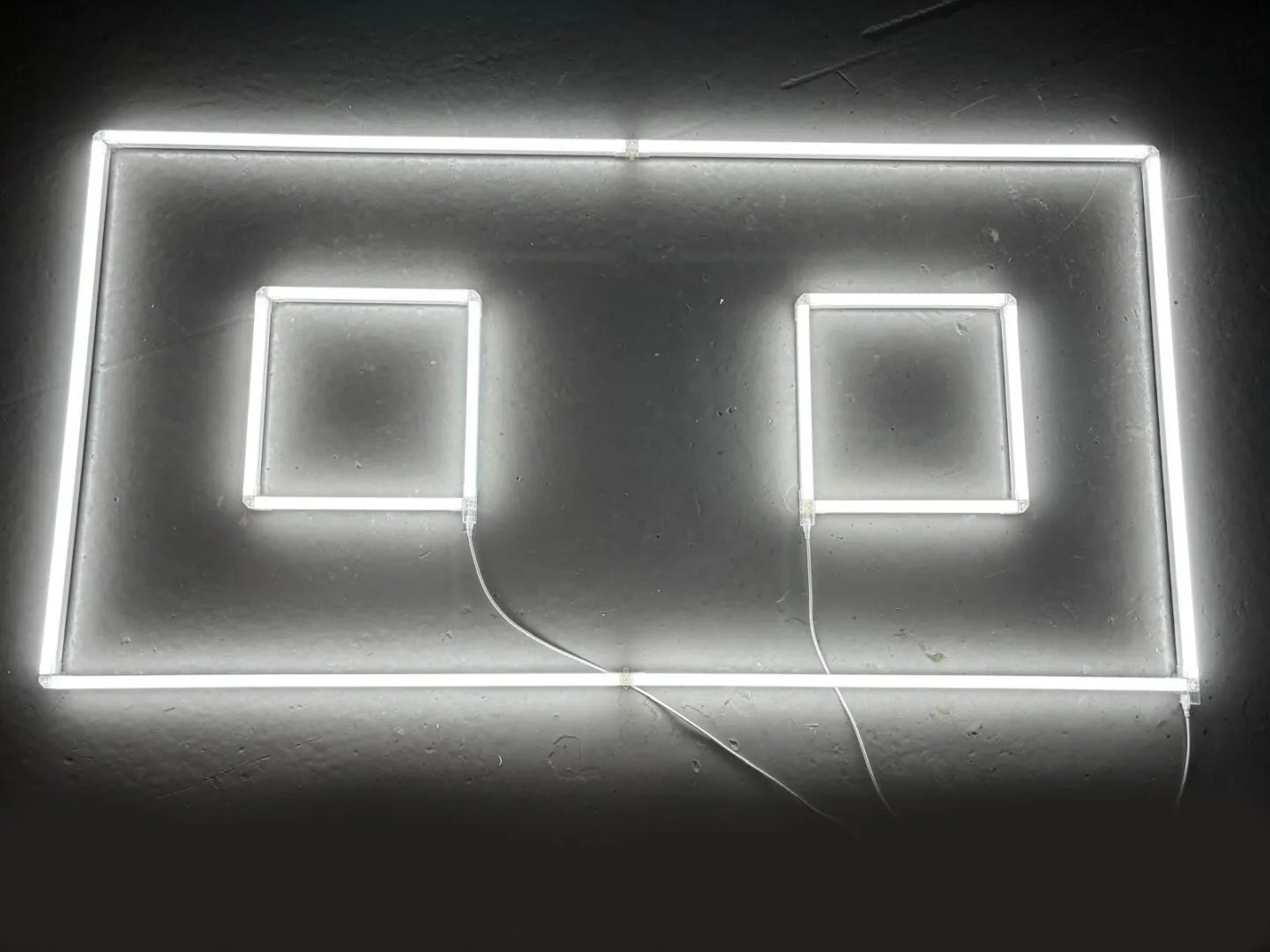 Plafoniera a led 2 quadrati + cornice 2,4M x 1,2M 120W 6500K