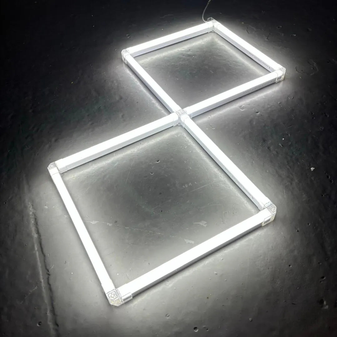 Plafoniera a led 2 quadrati allineati 1,4M x 0,7M 48W 6500K