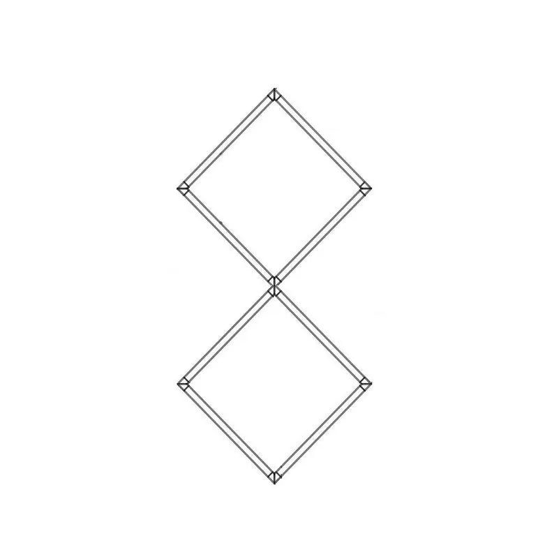 Plafoniera a led 2 quadrati allineati 1,4M x 0,7M 48W 6500K