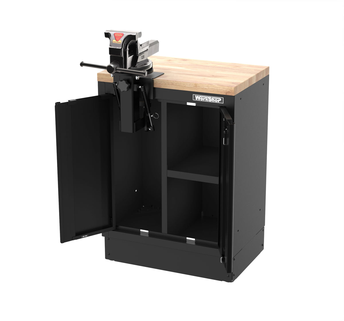 Mobile Officina Workshopitaly MPS modulo morsa retrattile piano legno - Morsa forgiata inclusa