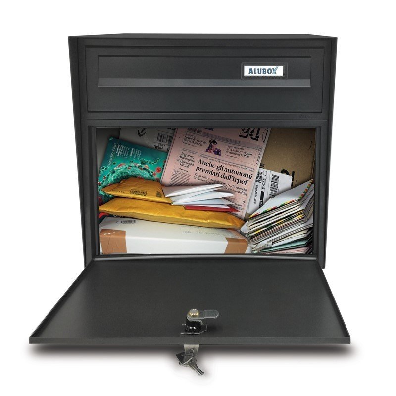 Frontale Intercambiabile Per Cassetta Postale Alubox MIA - Design Francobollo, Colore Bianco - Foto 5