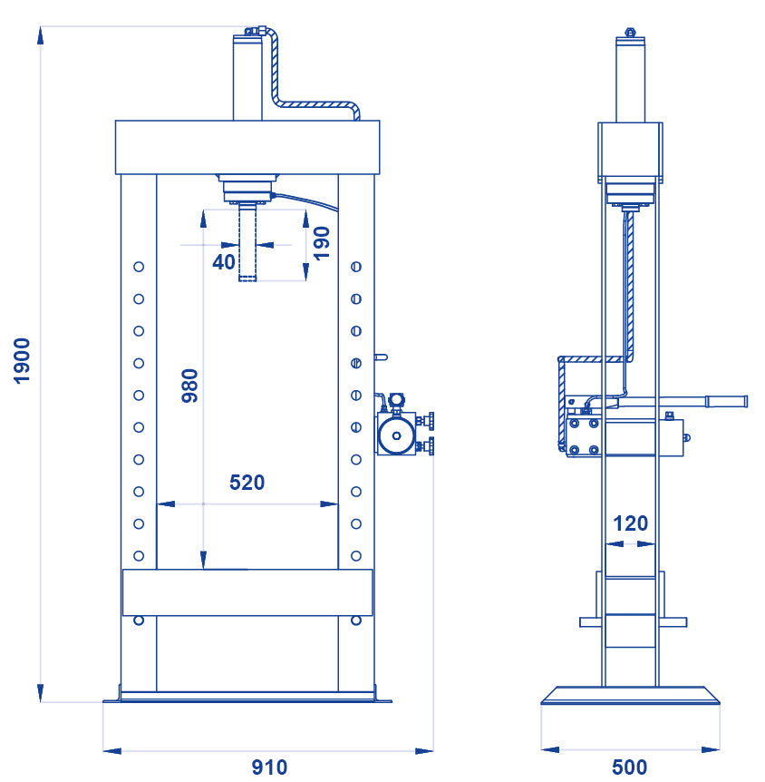 Pressa idraulica 154 OMCN 10 ton.