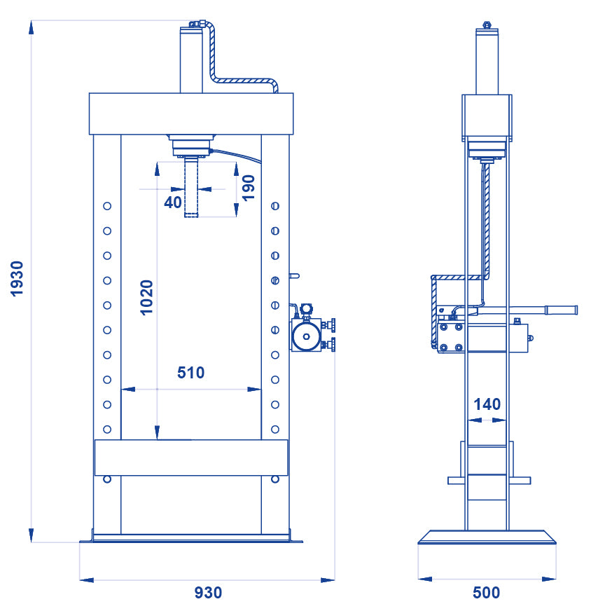 Pressa idraulica 155 OMCN 15 ton.