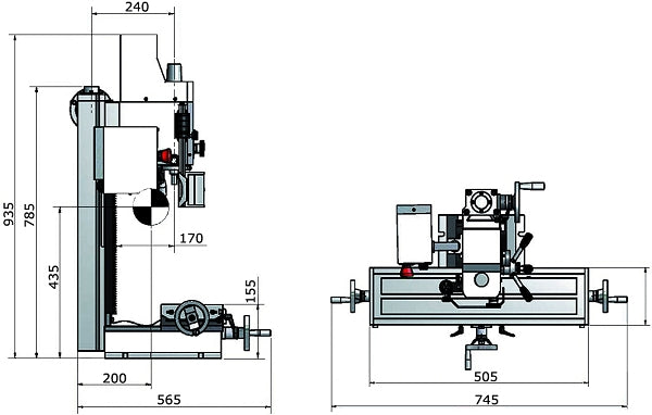 TRAPANI-FRESATRICI CON AZIONAMENTO ELETTRONICO A REGOLAZIONE CONTINUA BF 20VARIO OPTIMUM 058OP120V