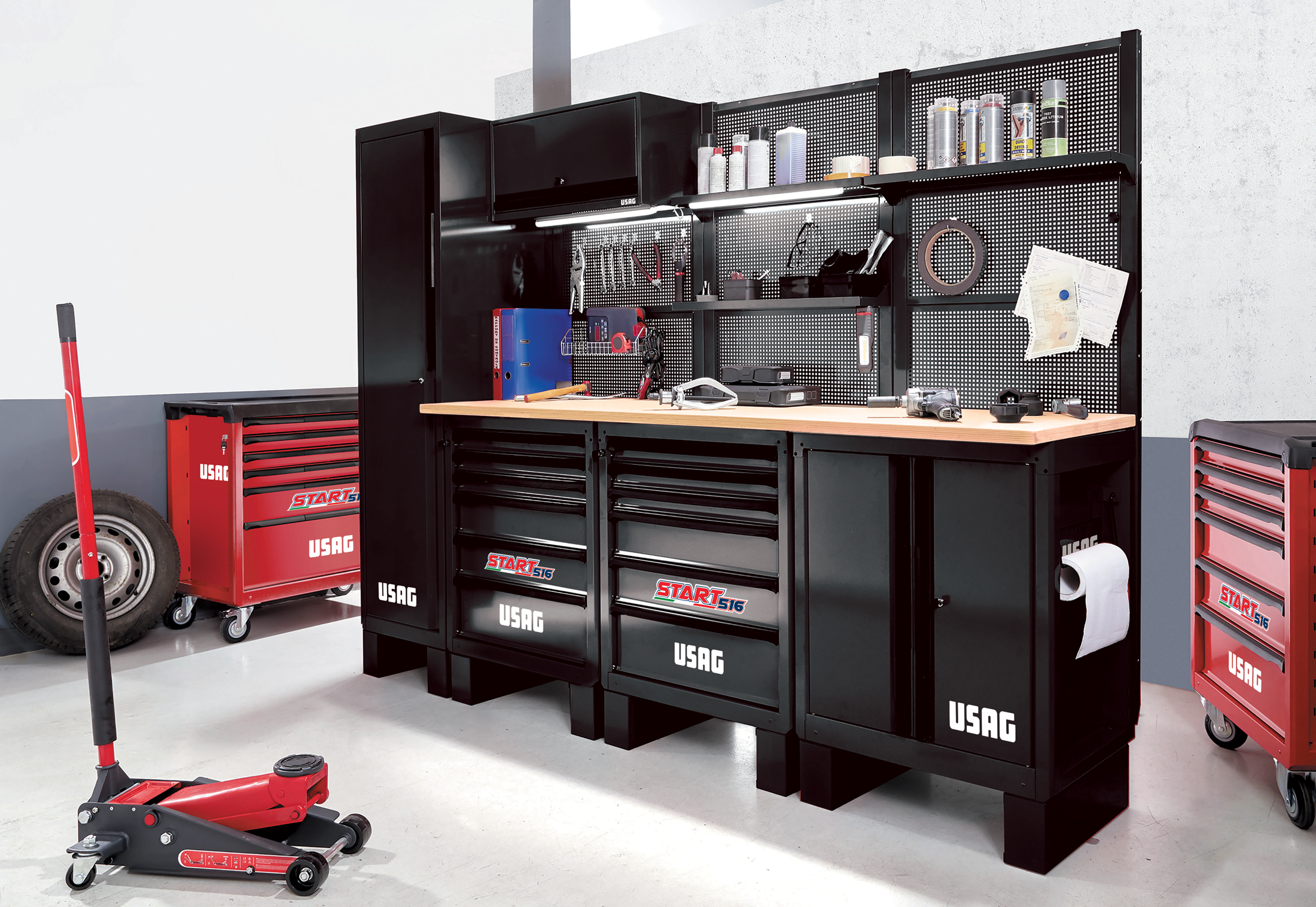 ARREDAMENTO PER OFFICINA piano acciaio Usag 516 SA/CA1