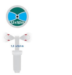 Irrigatore "POP-UP STATICO" alzo 10 cm – 1,5 x 9 m 1/2" F GF GARDEN P80002258