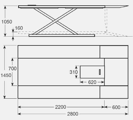 Ponte sollevatore moto, tricicli, quadricicli e citycar 0,6 ton.  OMCN 196/OS