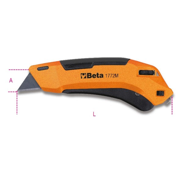 Beta cutter a lama trapezoidale retrattile fornito con 5 lame