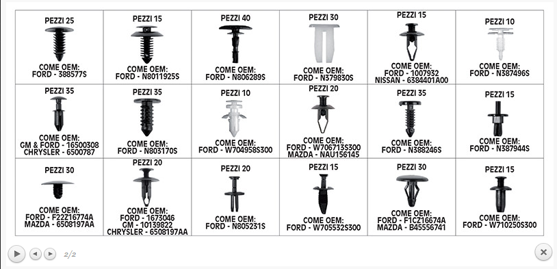 Set 415 clip automotive Bgs Fermec BGS9041 Ford Nissan Gm Mazda