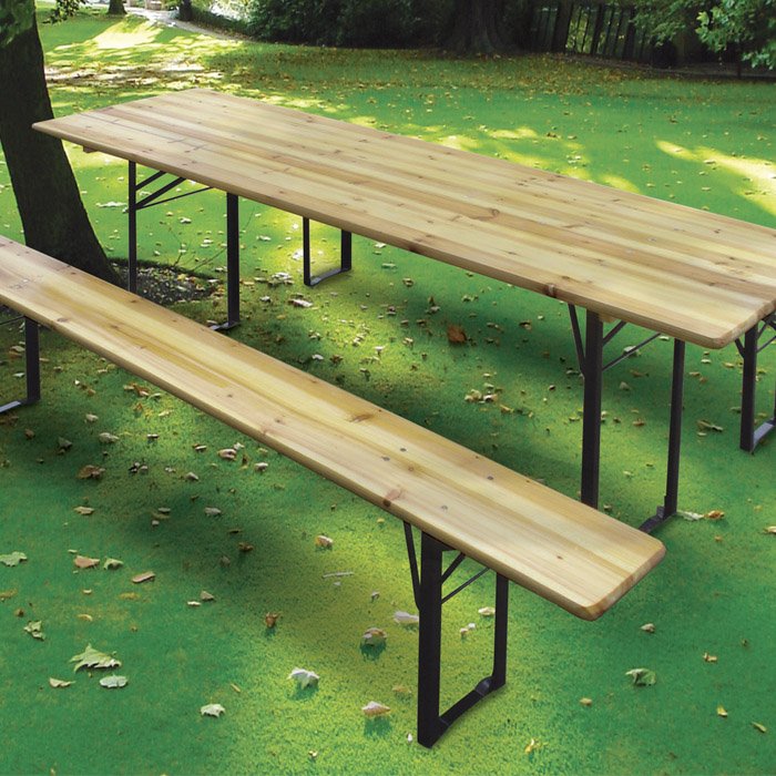 Set birreria panca e tavolo legno metallo pieghevoli Verdelook