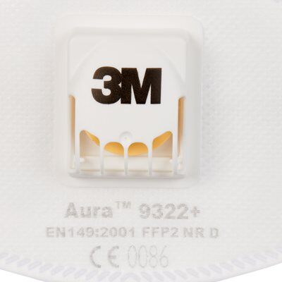 3M™ Aura™ Respiratore monouso 9322+ FFP2 NR D, con valvola conf. 10pz.