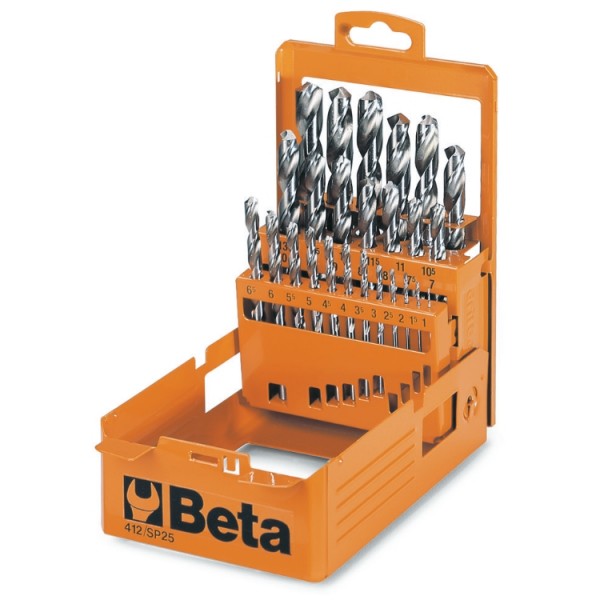 Serie di punte rettificate lucide in cassetta metallica Beta 412/SP49