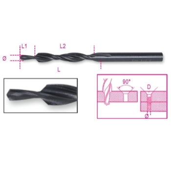 Punte gradino eliche indipendenti fori sedi viti 90° HSS fori passanti Beta 420A