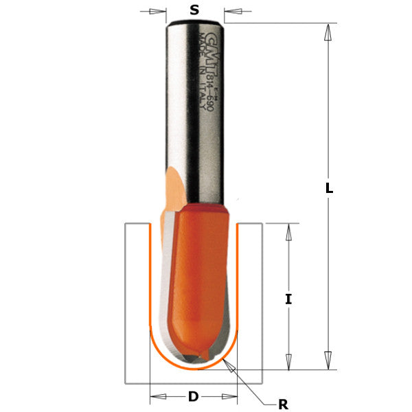Fresa Per Vasellame Legno CMT - Con Cuscinetto HW - Diametro 19 Mm - Per Modellatura Legno