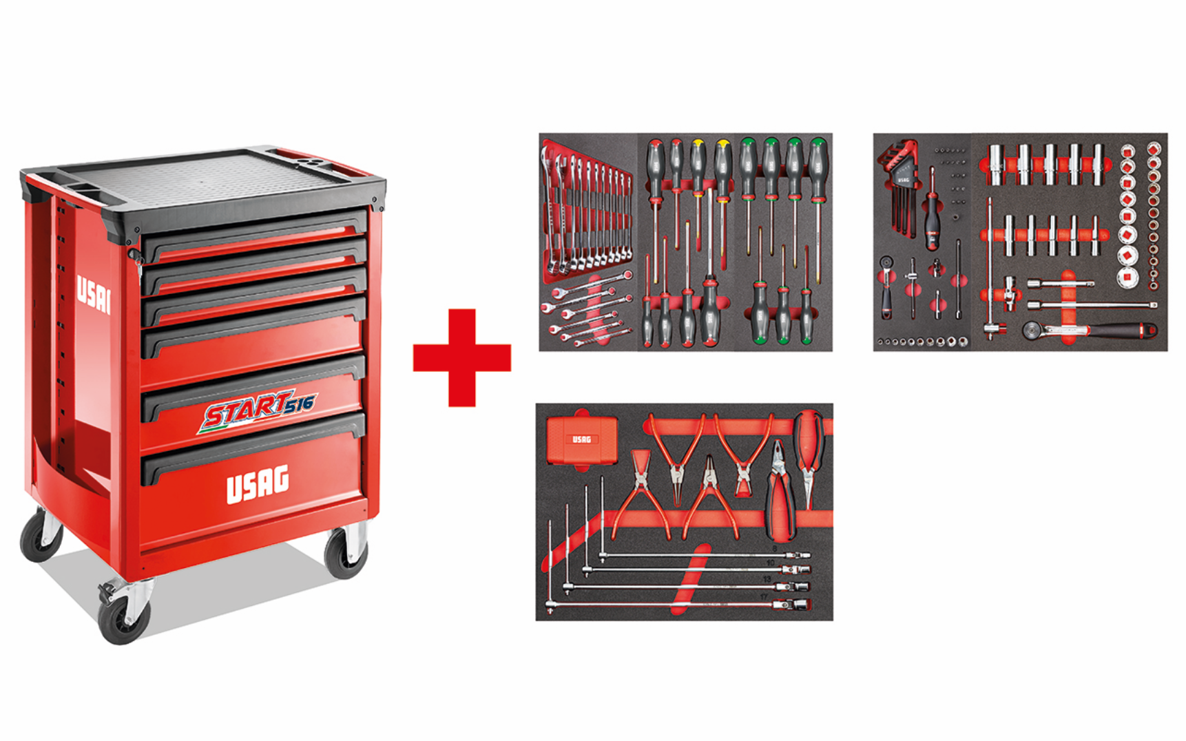 Carrello Usag 516 START con assortimento AUTORIPARAZIONE 495MAA 155pz