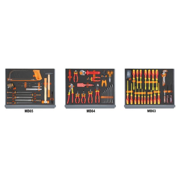 Set 96 utensili per elettrotecnica termoformato morbido Beta 5935ET/1MB