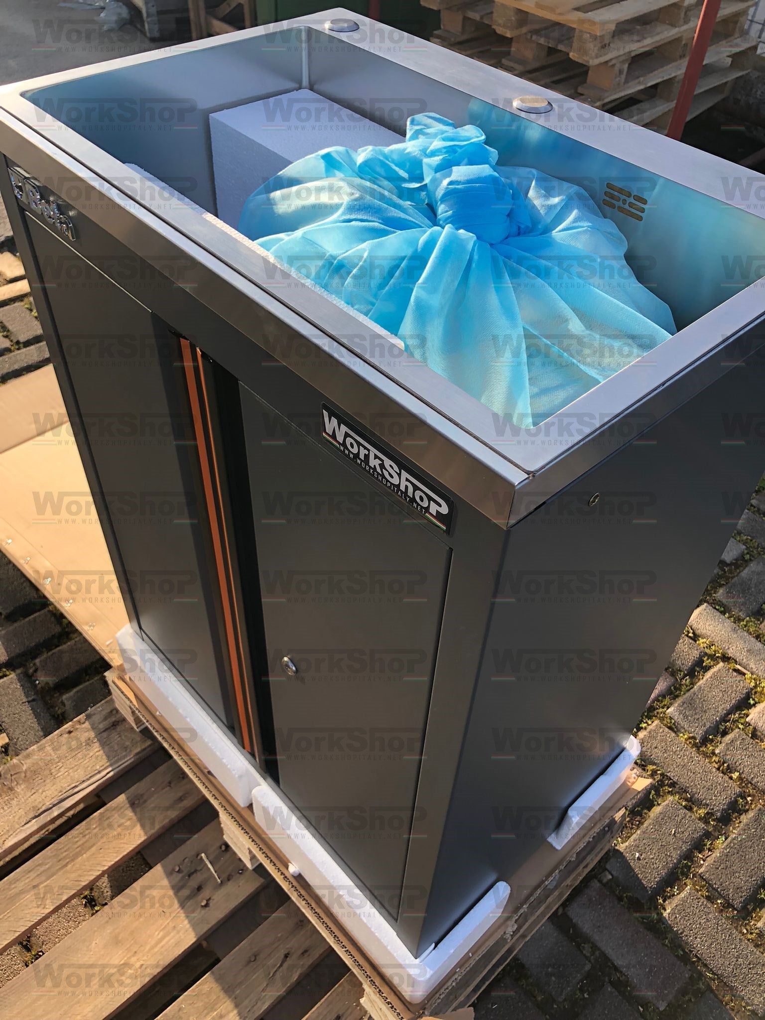 Modulo fisso con lavandino integrato per arredo officina Beta C45PRO ML