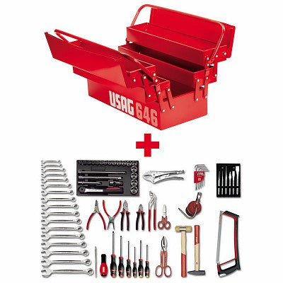 Cassetta portautensili  Usag 646/5AP  completa di 61 utensili